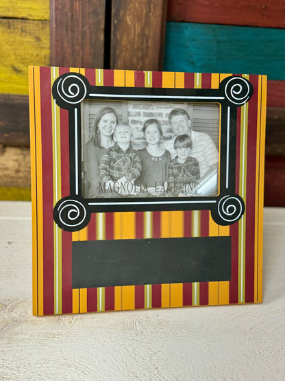 10 Inch By 10 Inch Red And Yellow Striped Chalkboard Frame Magnolia Lane