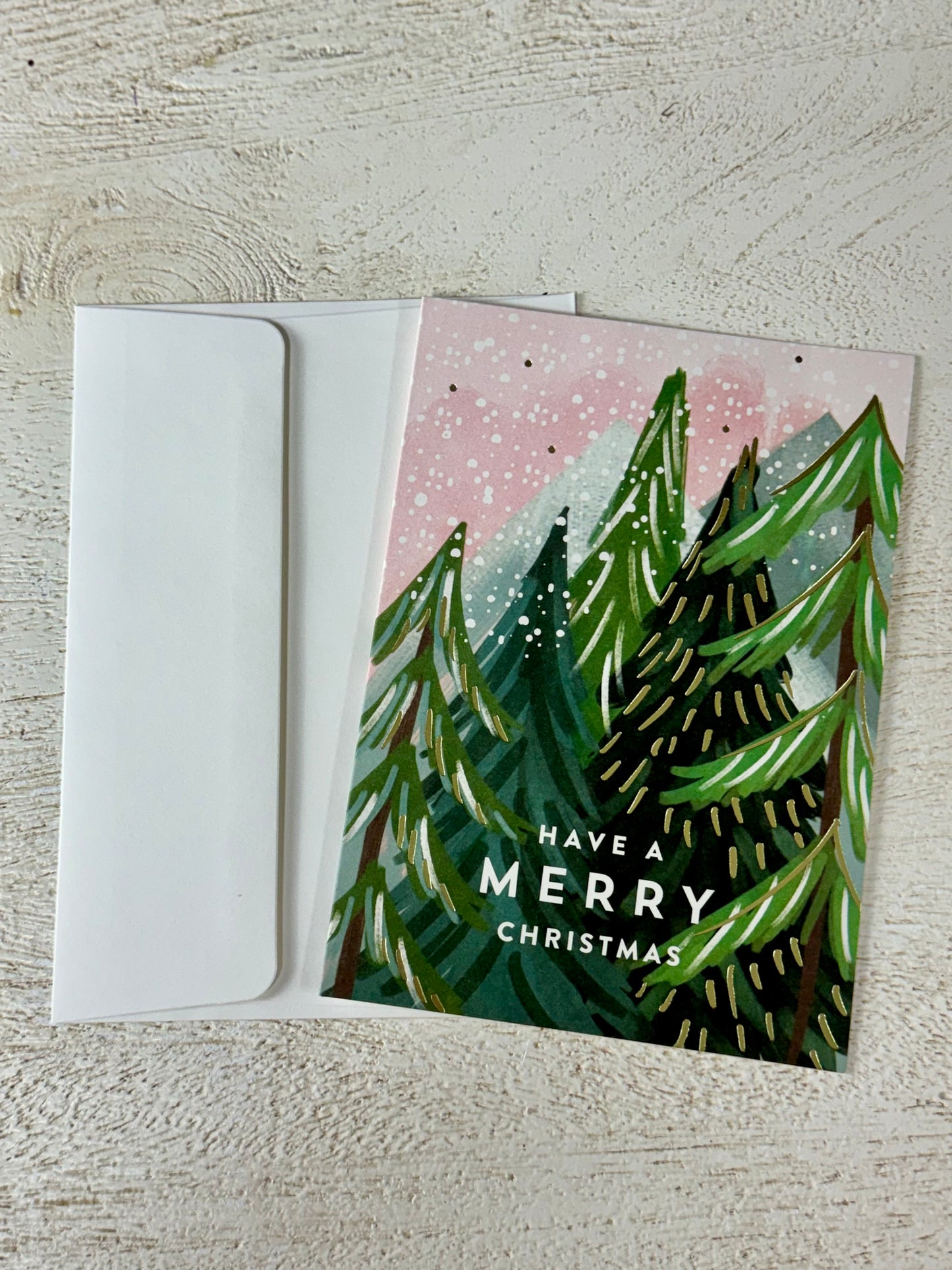 Minted Treetop Christmas Card