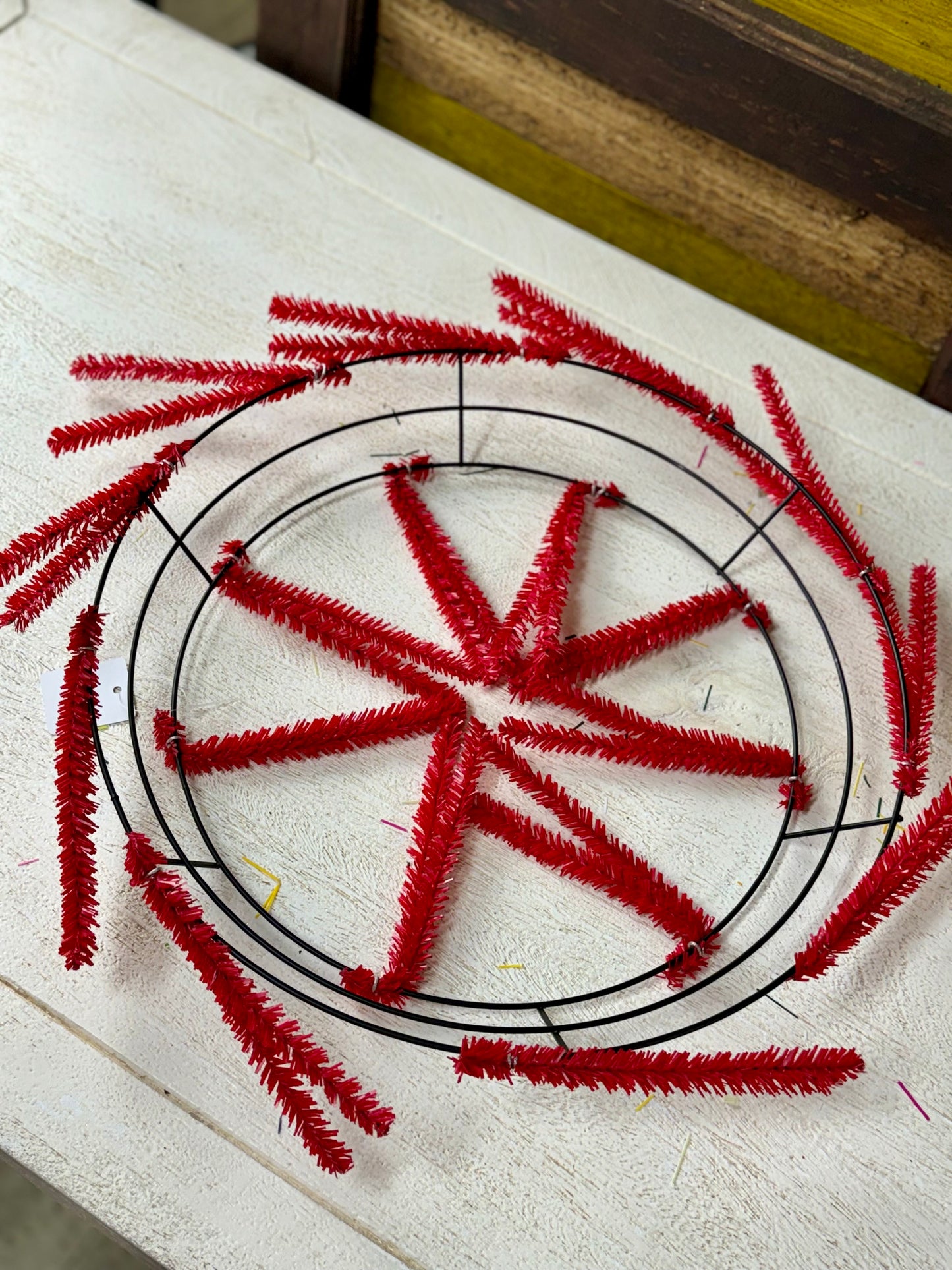 25 Inch Red Pencil Work Wreath