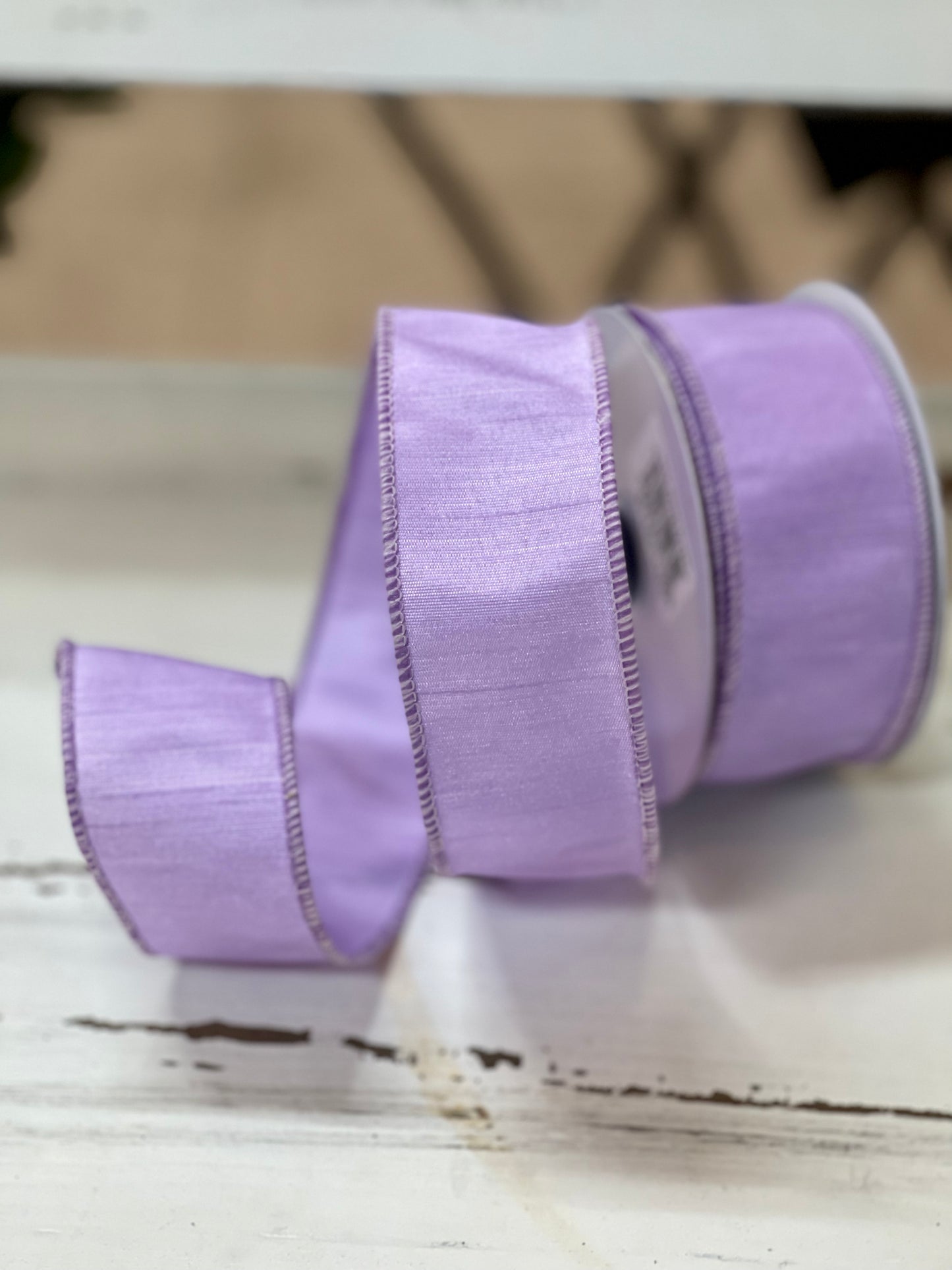 1.5 Inch By 10 Yard Lavender Faux Dupioni Ribbon