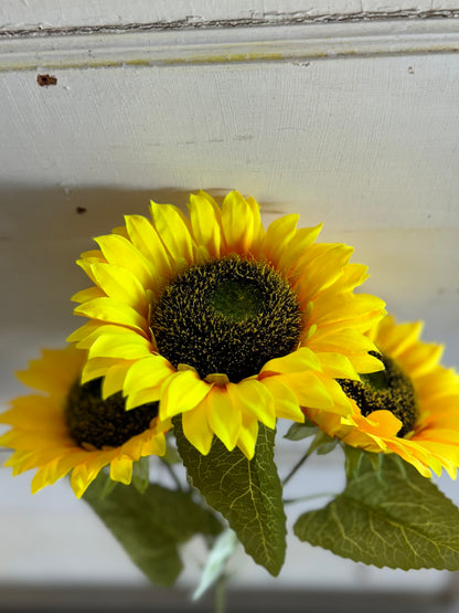 24 Inch Triple Yellow Sunflower Spray