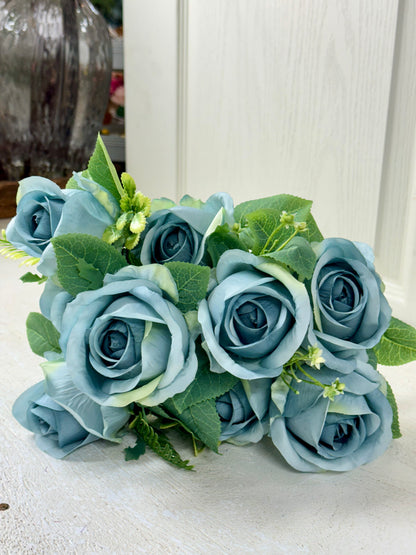 19 Inch Light Blue Rose Bush