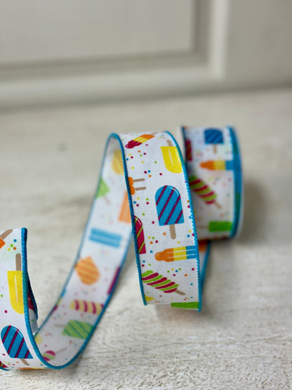 1.5 Inch By 10 Yard Summer Popsicles Ribbon