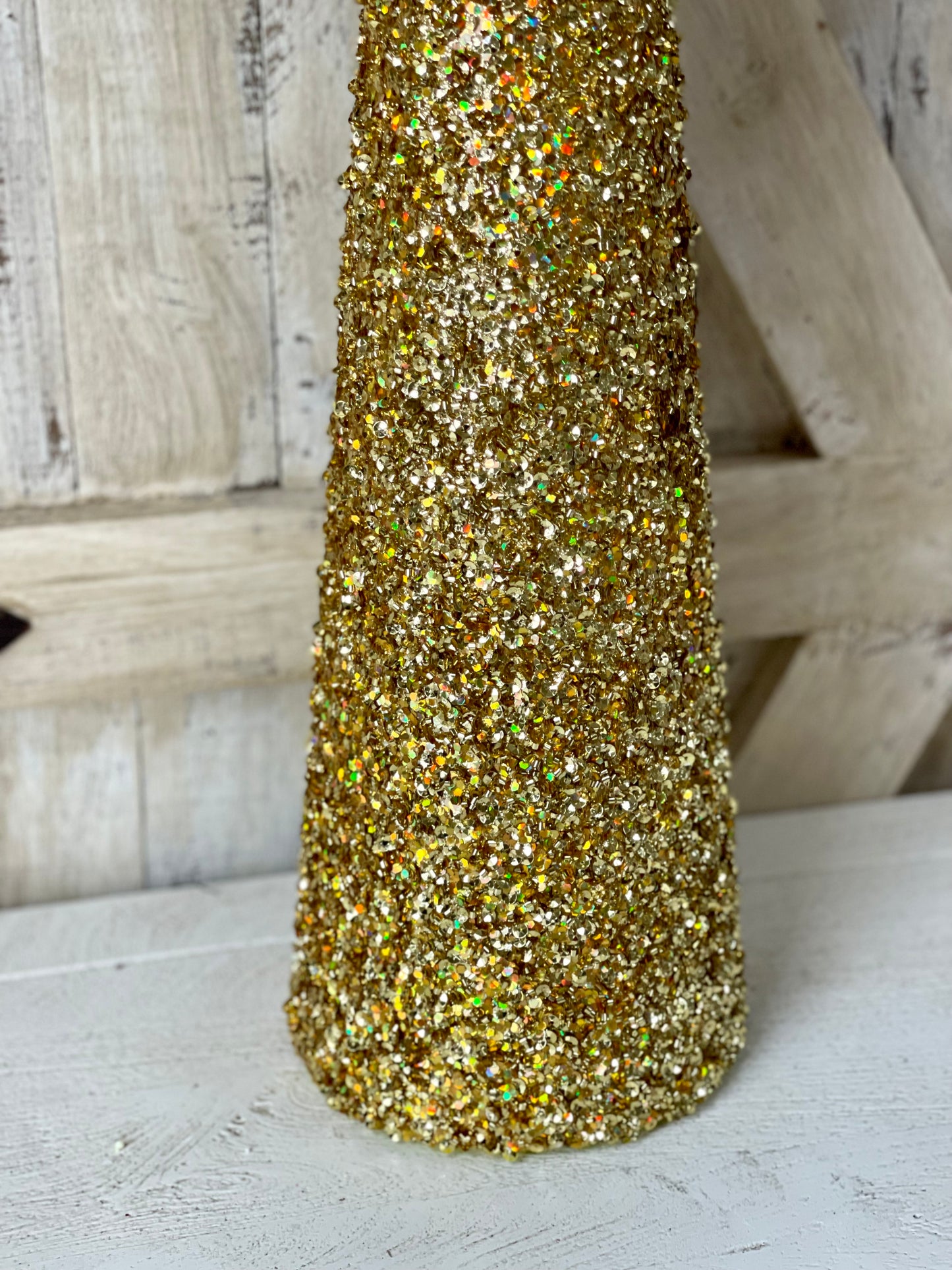 30 Inches Gold Sequin Cone Tree