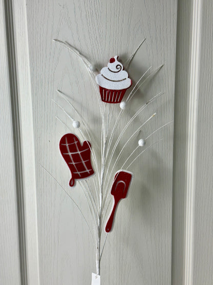 30 Inch Red And White Felt Baking Spray