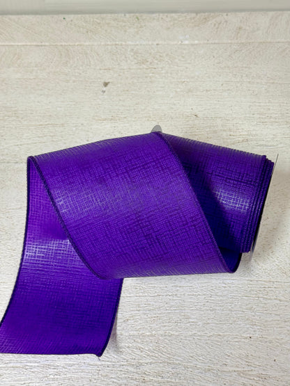 4 Inch By 10 Yard Purple Cross Hatch Ribbon