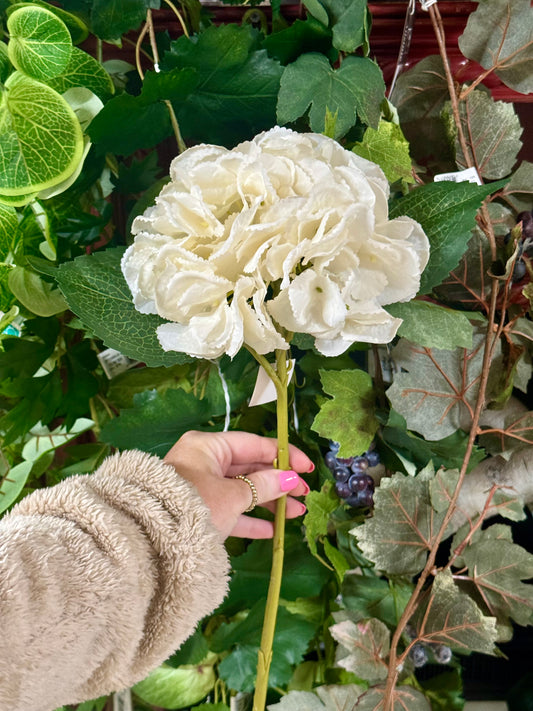 17.5 Inch Cream Hydrangea Stem