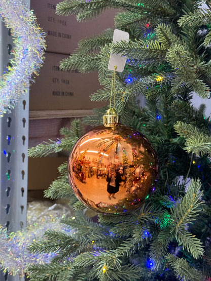 5 Inch Shiny Chestnut Smooth Ornament Ball