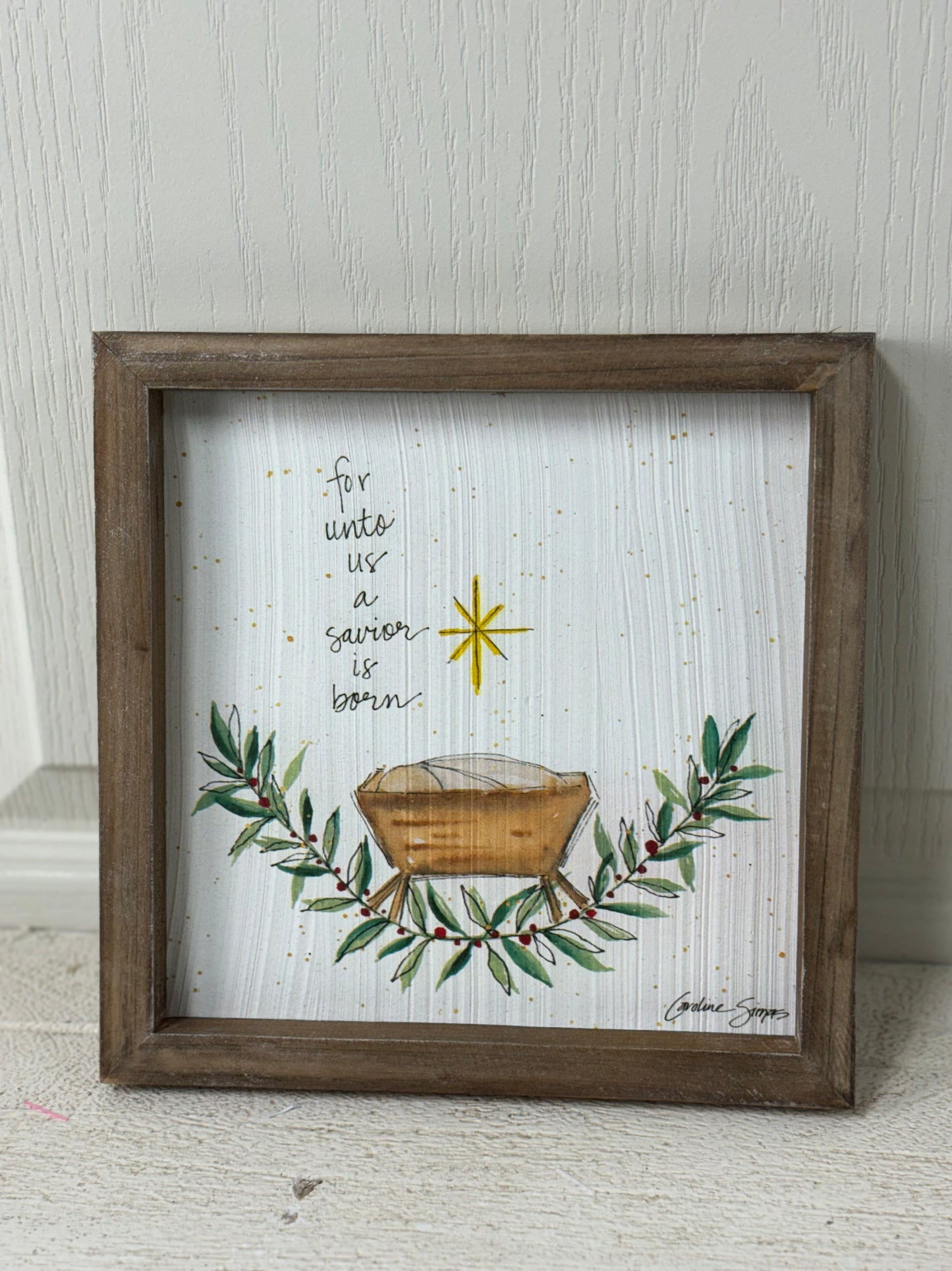 8 Inch Mary And Jesus Square Wood Framed Decor