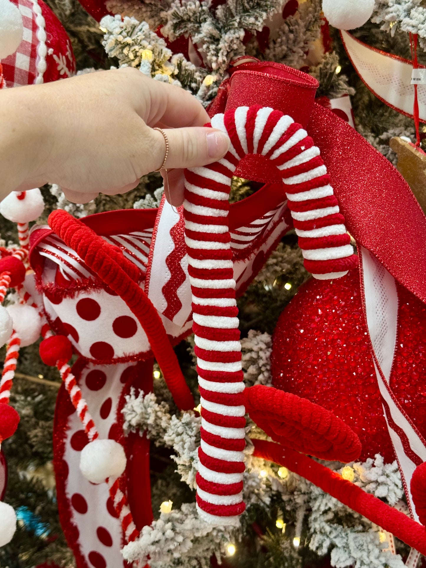 9.25 Inch Red And White Rope Candy Cane Ornament
