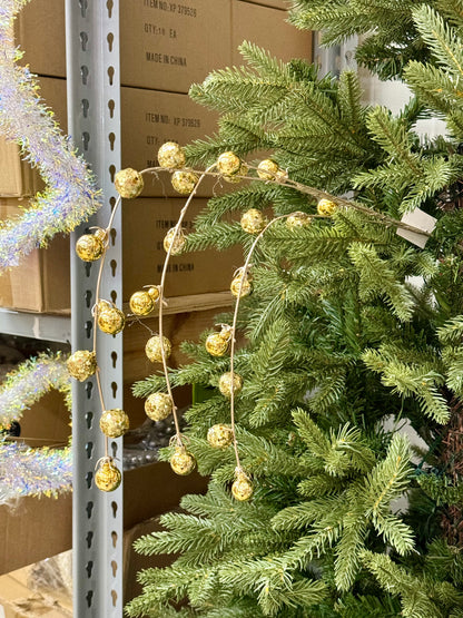 35.5 Inch Gold Hanging Ball Spray