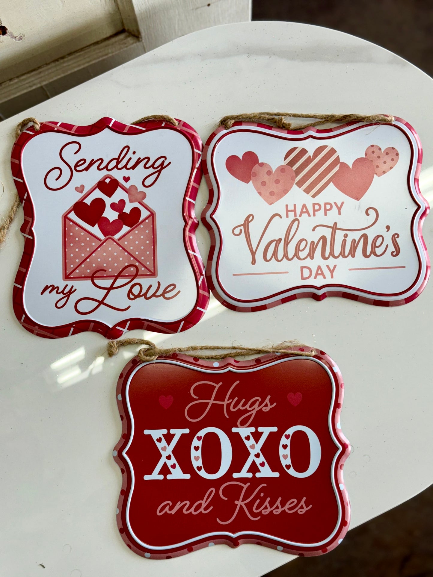 Tin Embosses Valentine Signs Three Styles