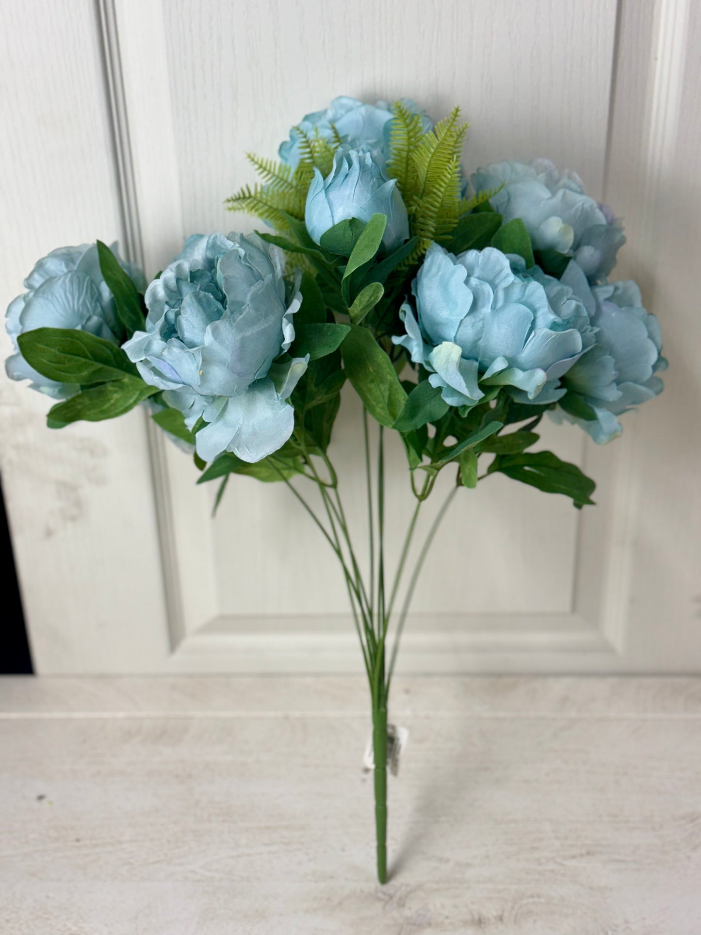 20 Inch Blue Peony Floral Bush