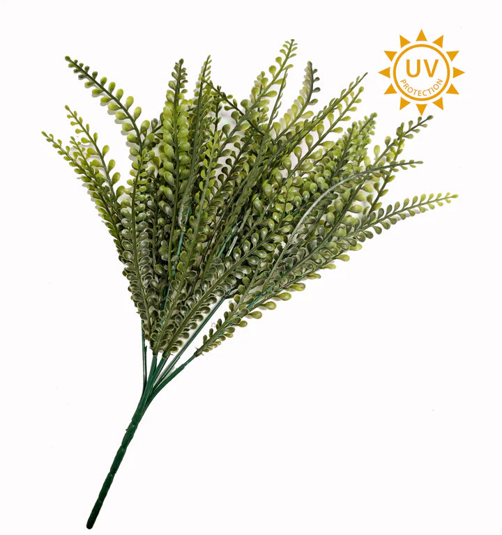 15 Inch Artificial Greenery Bush Bead Grass