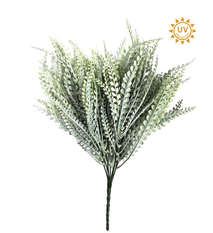 15 Inch Frosted Sage Green Bead Grass Bush