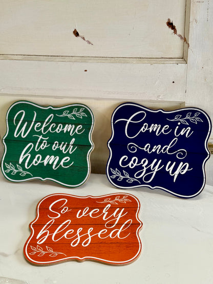 Our Home Wooden Signs Three Styles