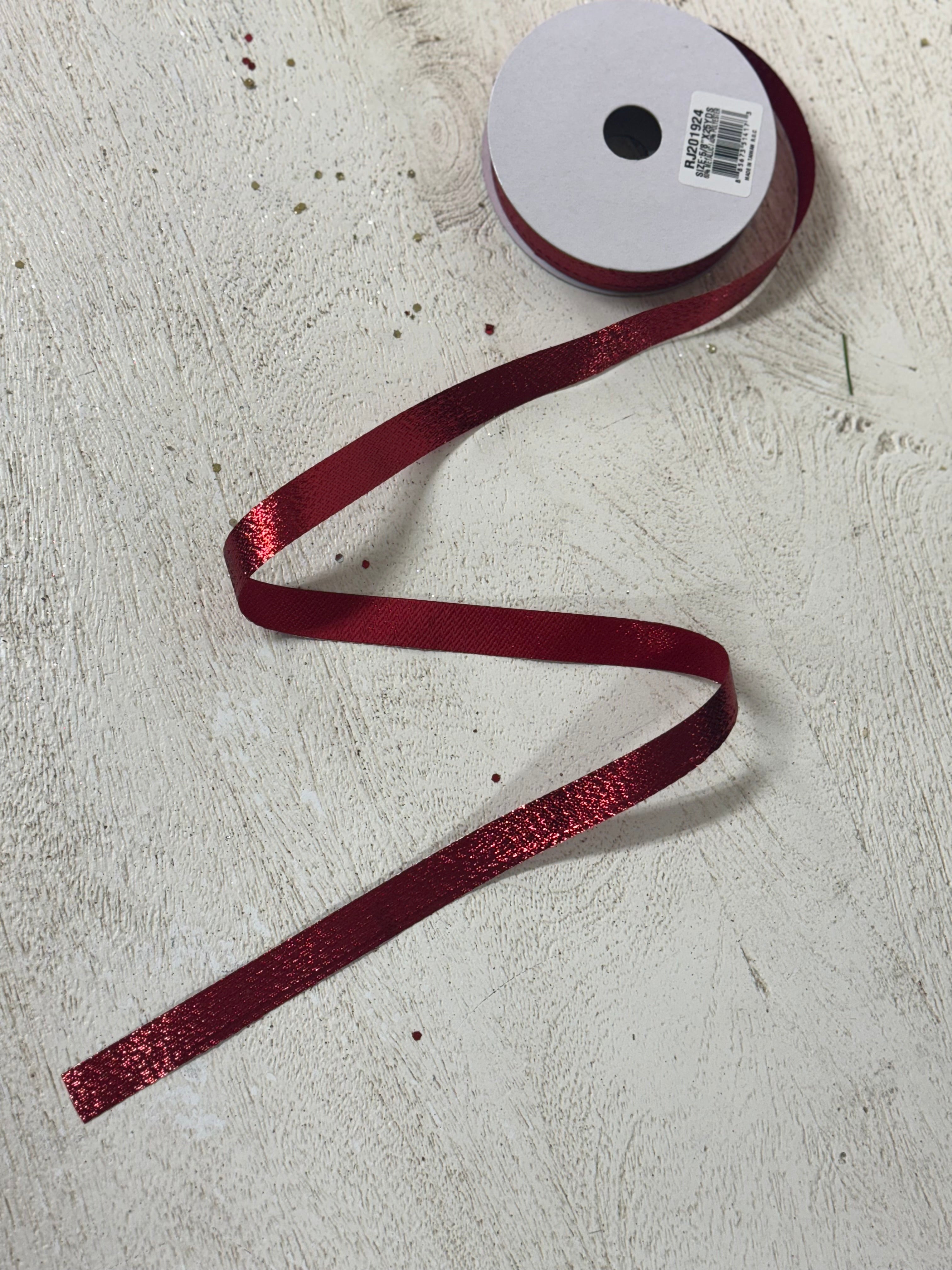 5/8 Inch By 10 Yard Red Metallic Ribbon – TMIGifts