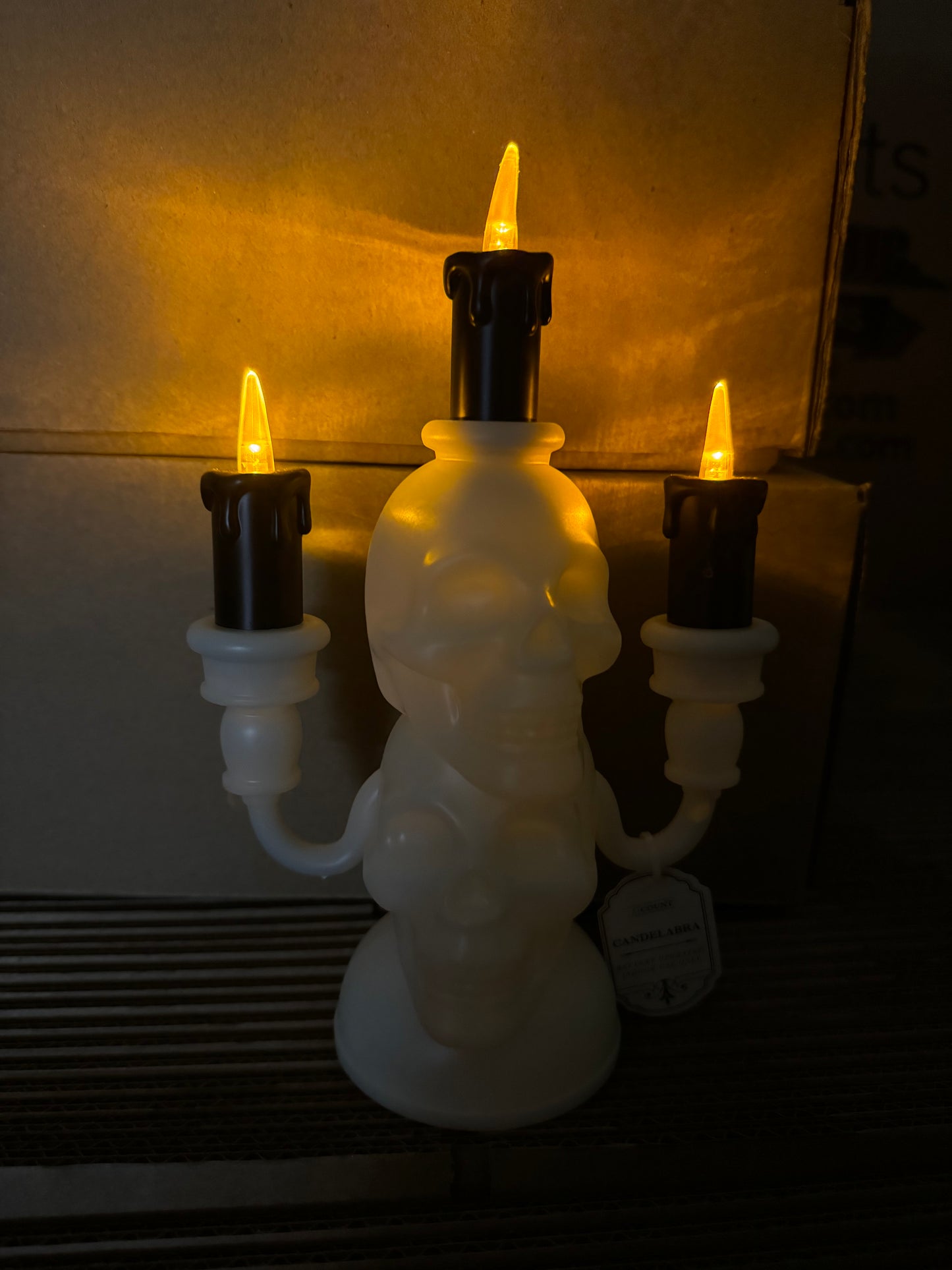 Halloween Light Up Skeleton Candelabra