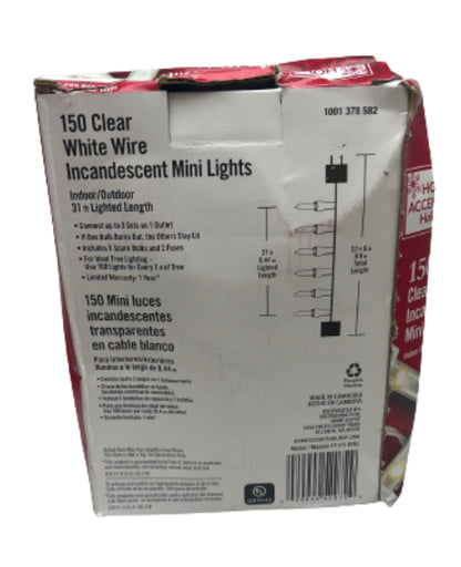 Home Accents Holiday 150 Clear Incandescent Mini Lights