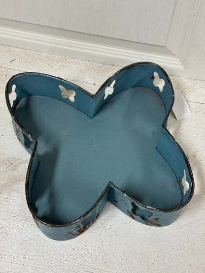 Small Metal Blue Butterfly Tray