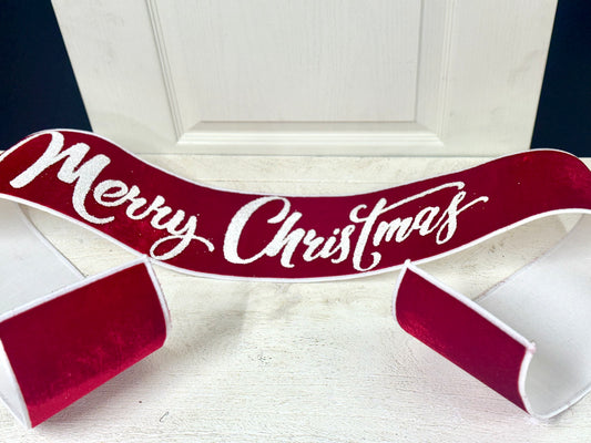 6 Inch By 70 Inch Red And White Merry Christmas Banner