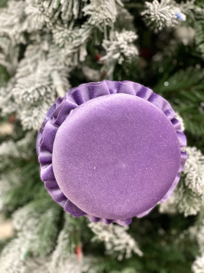 6 Inch Purple Fabric Scrumptious Macaroon Ornament