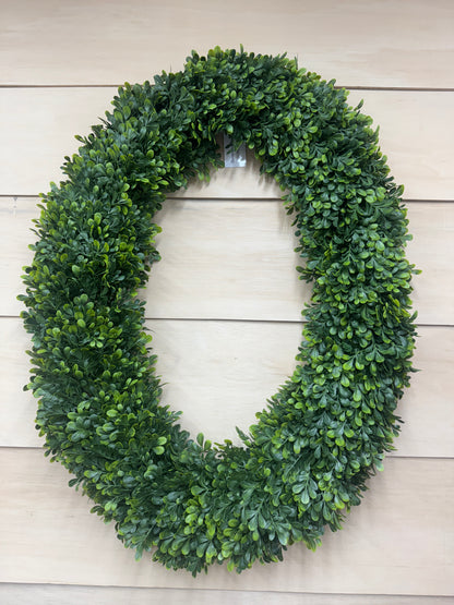 30 Inch Oval Boxwood Wreath