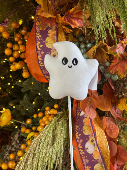 24 Inch White And Black Velvet Ghost Pick