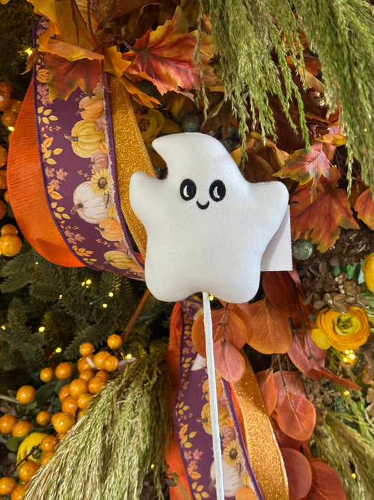 24 Inch White And Black Velvet Ghost Pick