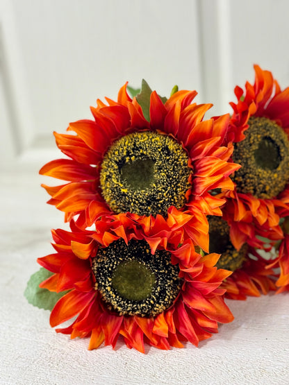 20 Inch Rust Sunflower Floral Bush