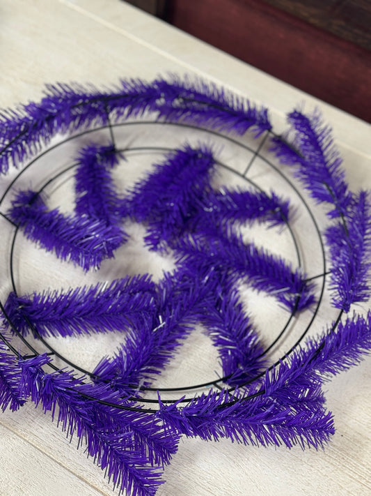 15 Inch Wired 25 Inch oad Purple Work Wreath