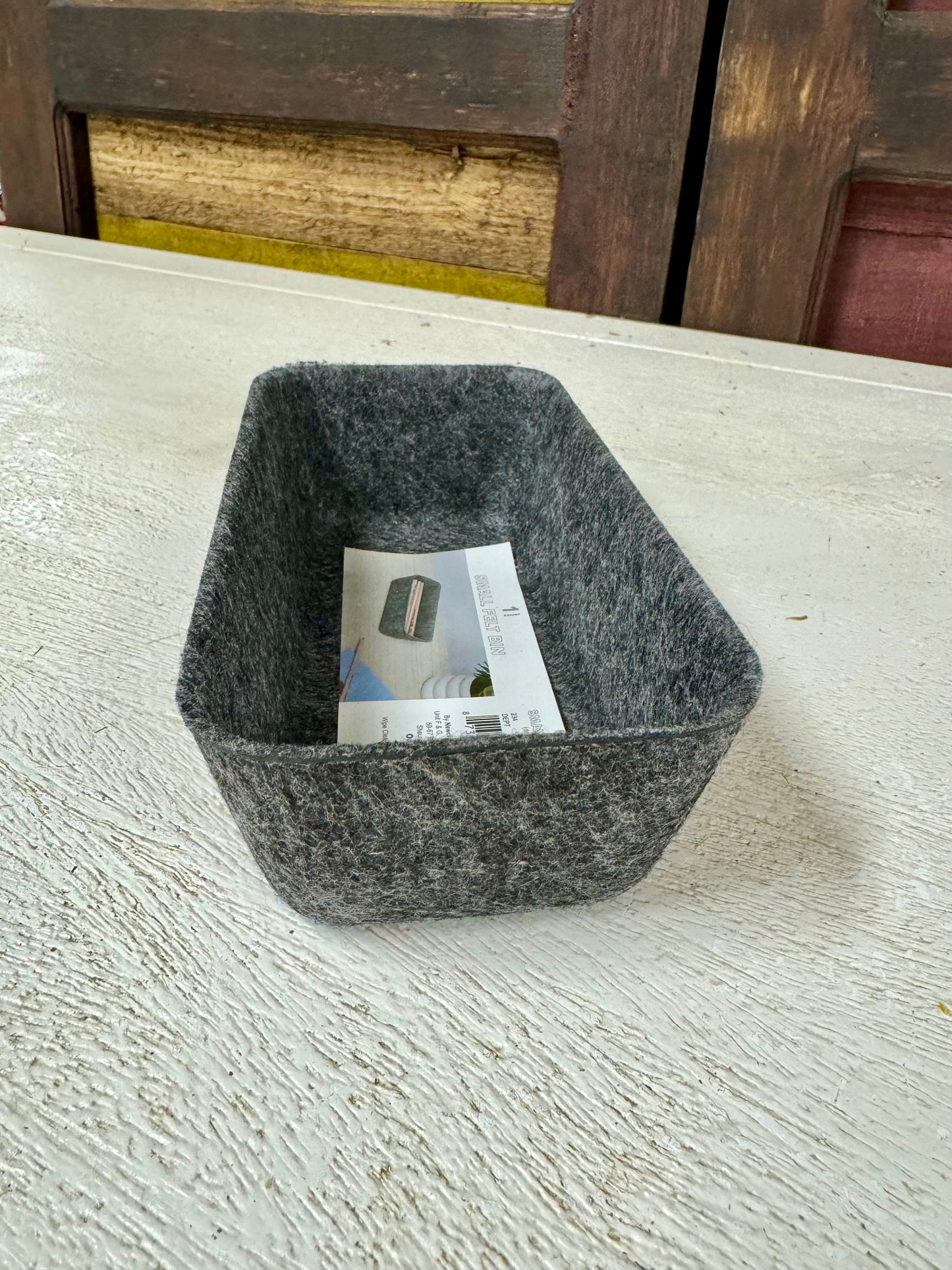 Charcoal Gray Small Felt Bin