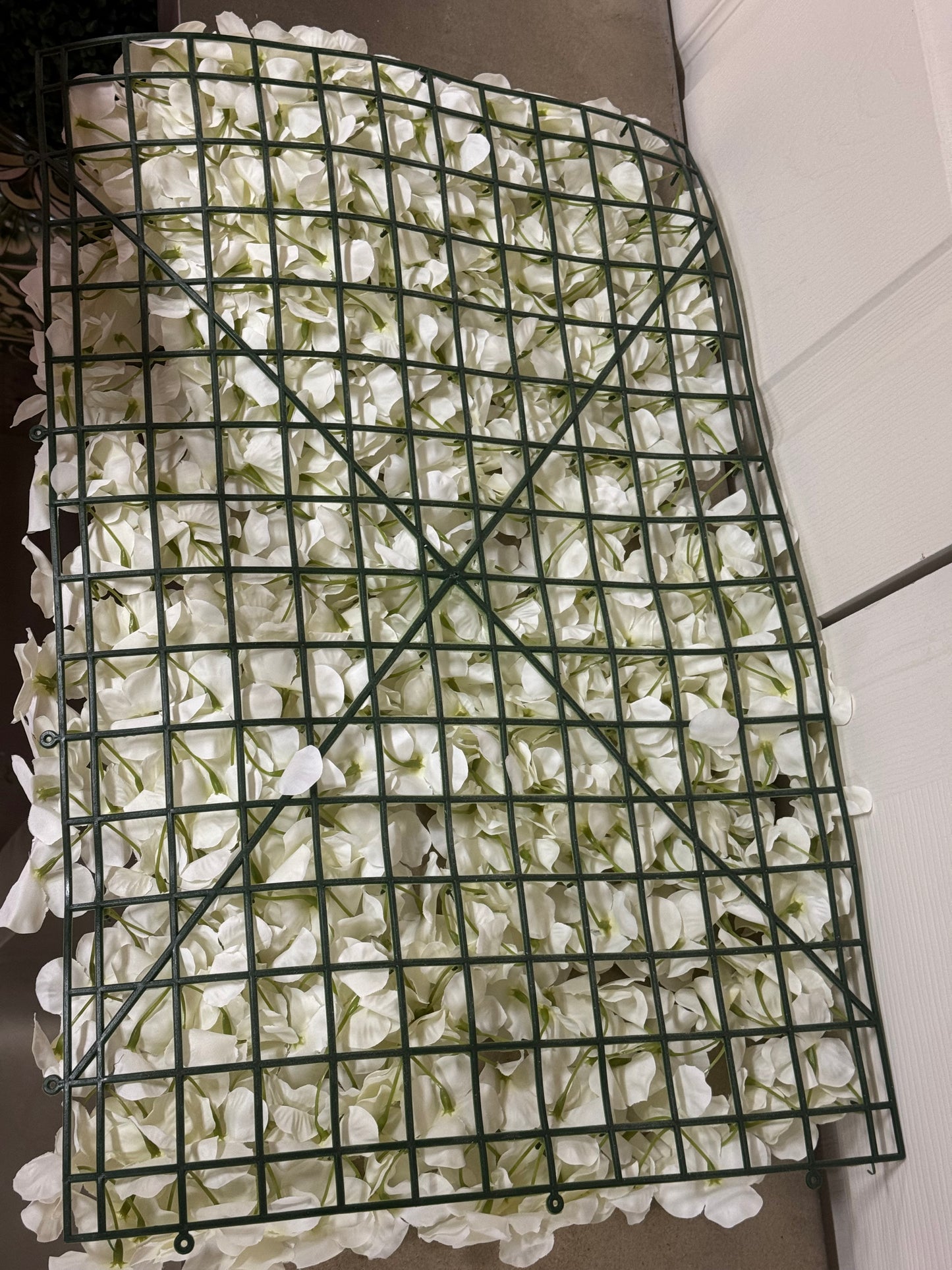 17 Inch By 24 Inch White Floral Hydrangea Panel