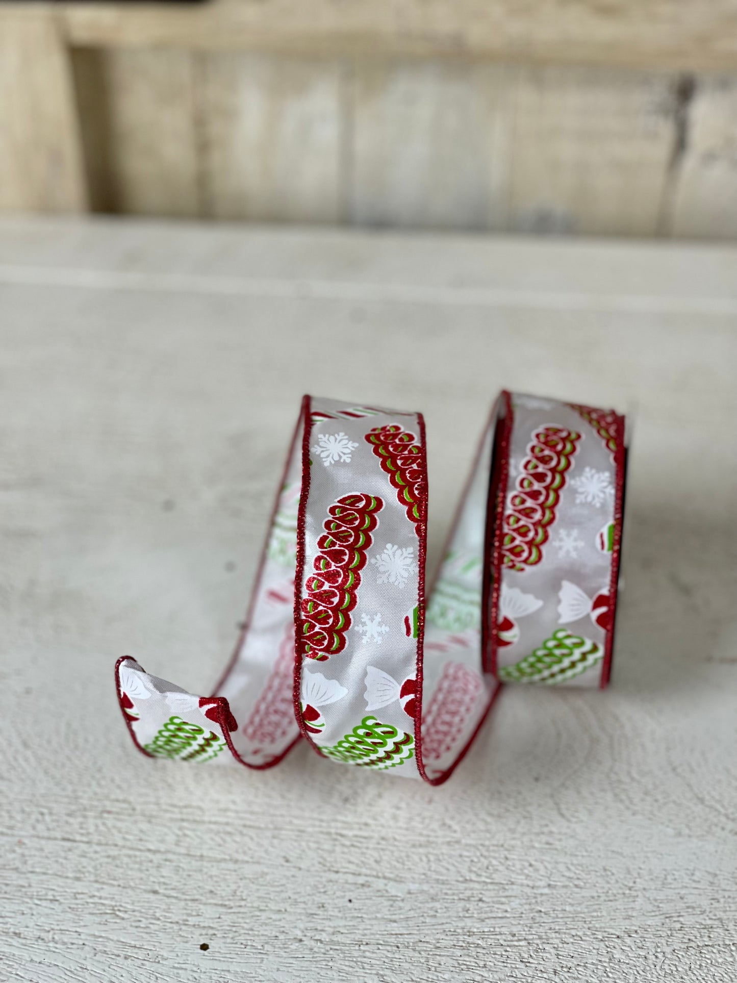 1.5 Inch By 10 Yard Red And Lime Candy Ribbon