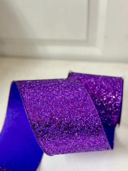 4 Inch By 10 Yard Purple Glitter Ribbon