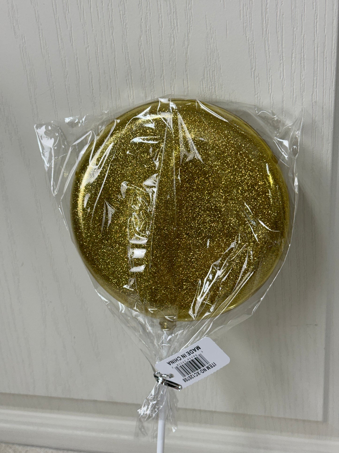 6 Inch Gold Glitter Lollipop With Stick