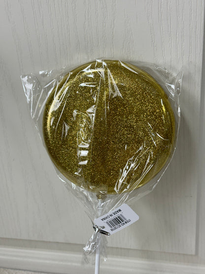 6 Inch Gold Glitter Lollipop With Stick