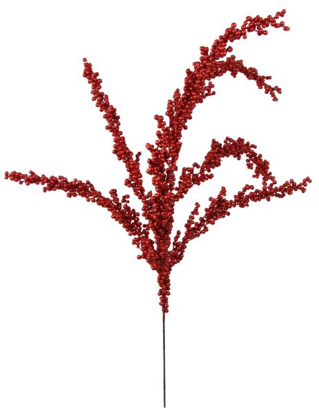 31 Inch Red Glittered Berry Spray