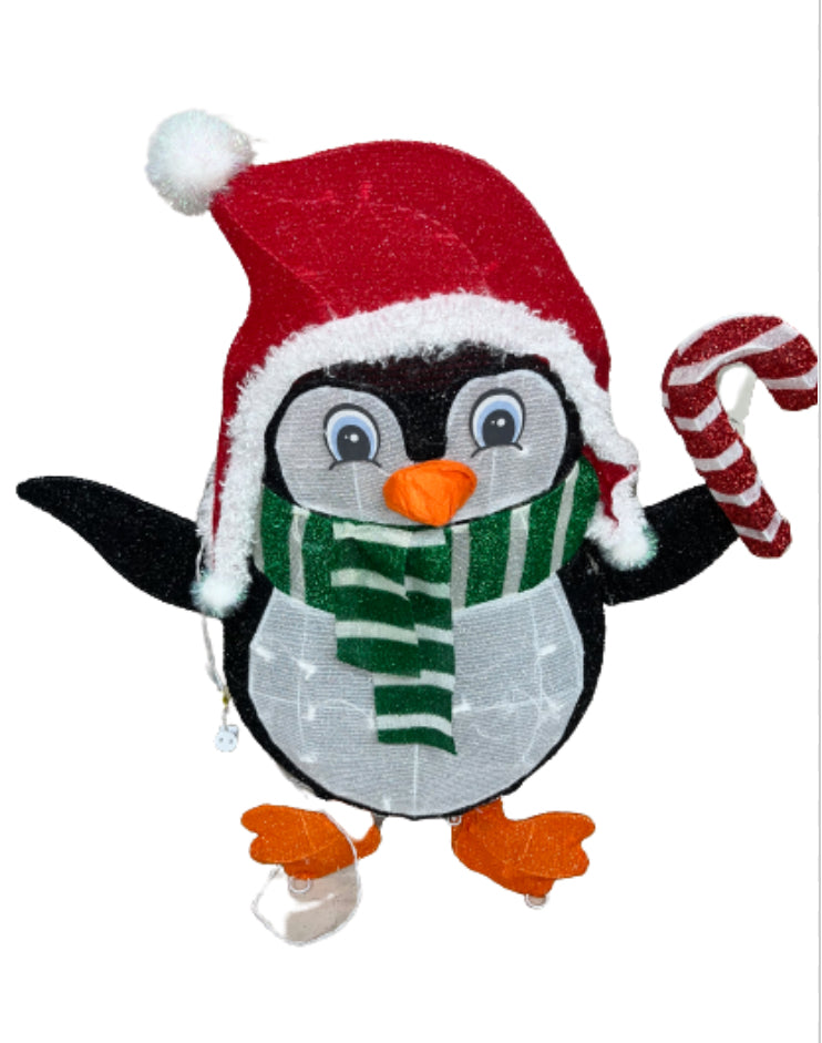 Home Accents Holiday 3ft Yuletide Lane LED Penguin with Candy Cane