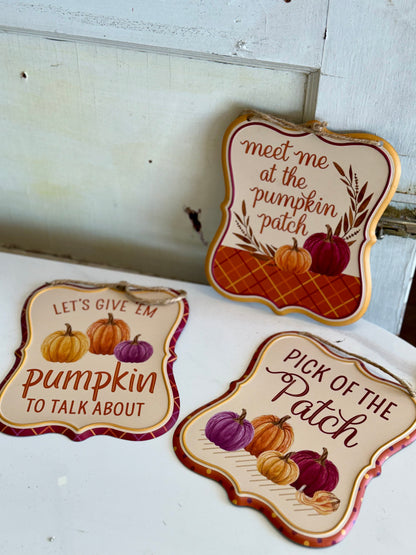 Fall Metal Sign Three Styles