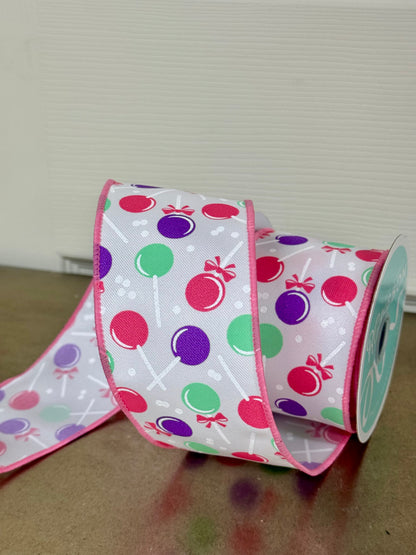 2.5 Inch By 10 Yard Pastel Lollipop Ribbon