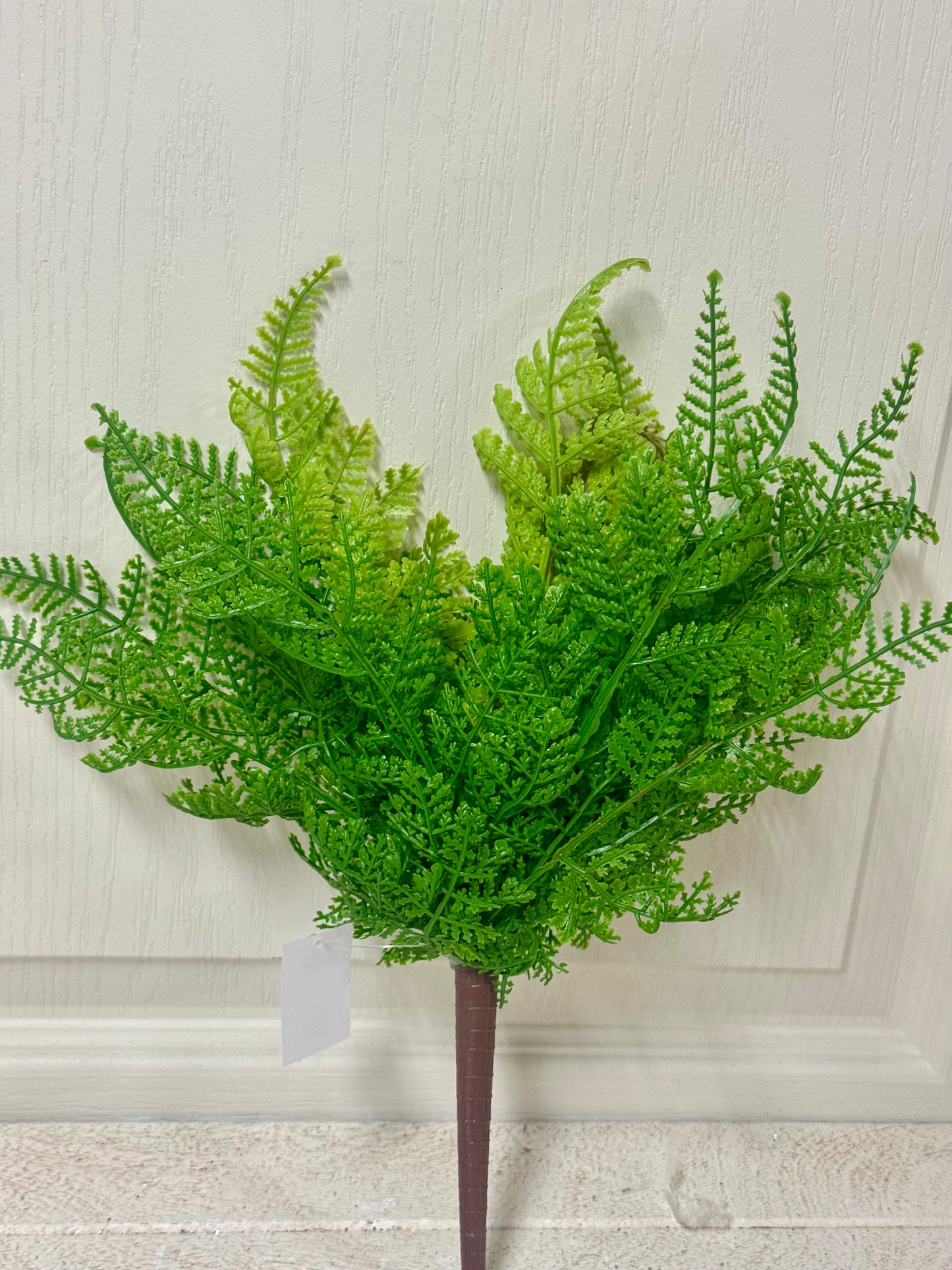 13 Inch Green Leather Fern Spray