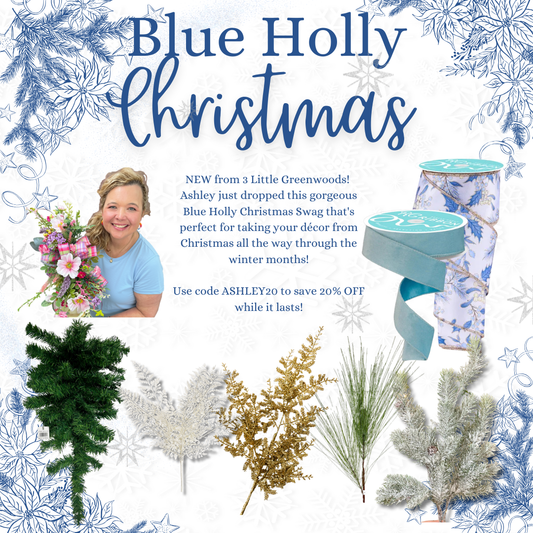 Blue Holly Christmas 3 Little Greenwoods Box