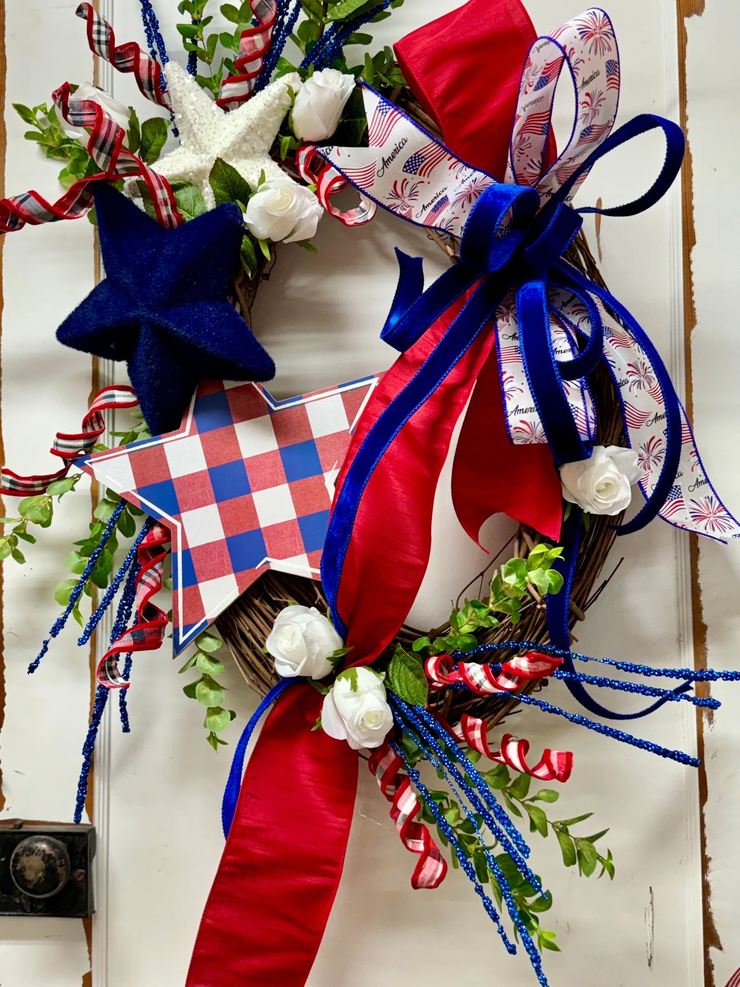 Patriotic Star Grapevine Premade Wreath