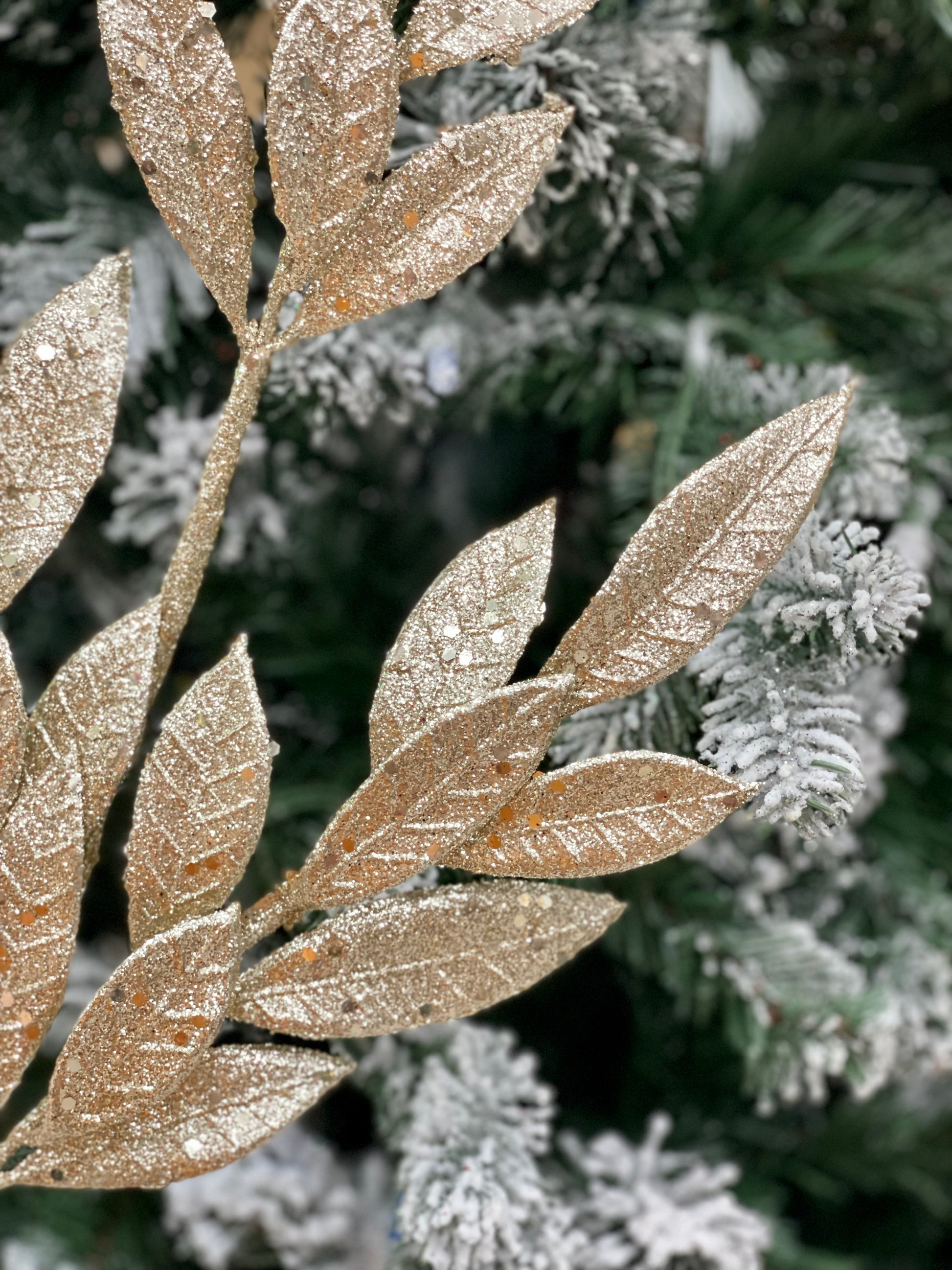 26 Champagne Gold Leaf Spray, Christmas Leaves Spray, Christmas Flora –  Joycie Lane Designs