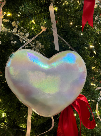 12 Inch Pink Metallic Large Heart Ornament