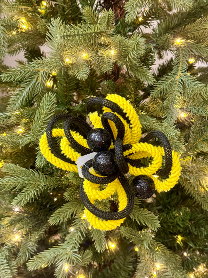 12 Inch Gold And Black Snowdrift Glitter Ball Pick