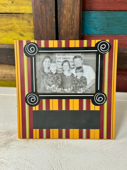 10 Inch By 10 Inch Red And Yellow Striped Chalkboard Frame Magnolia Lane