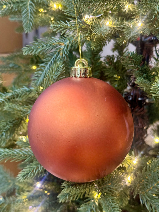 5 Inch Matte Chestnut Smooth Ornament Ball