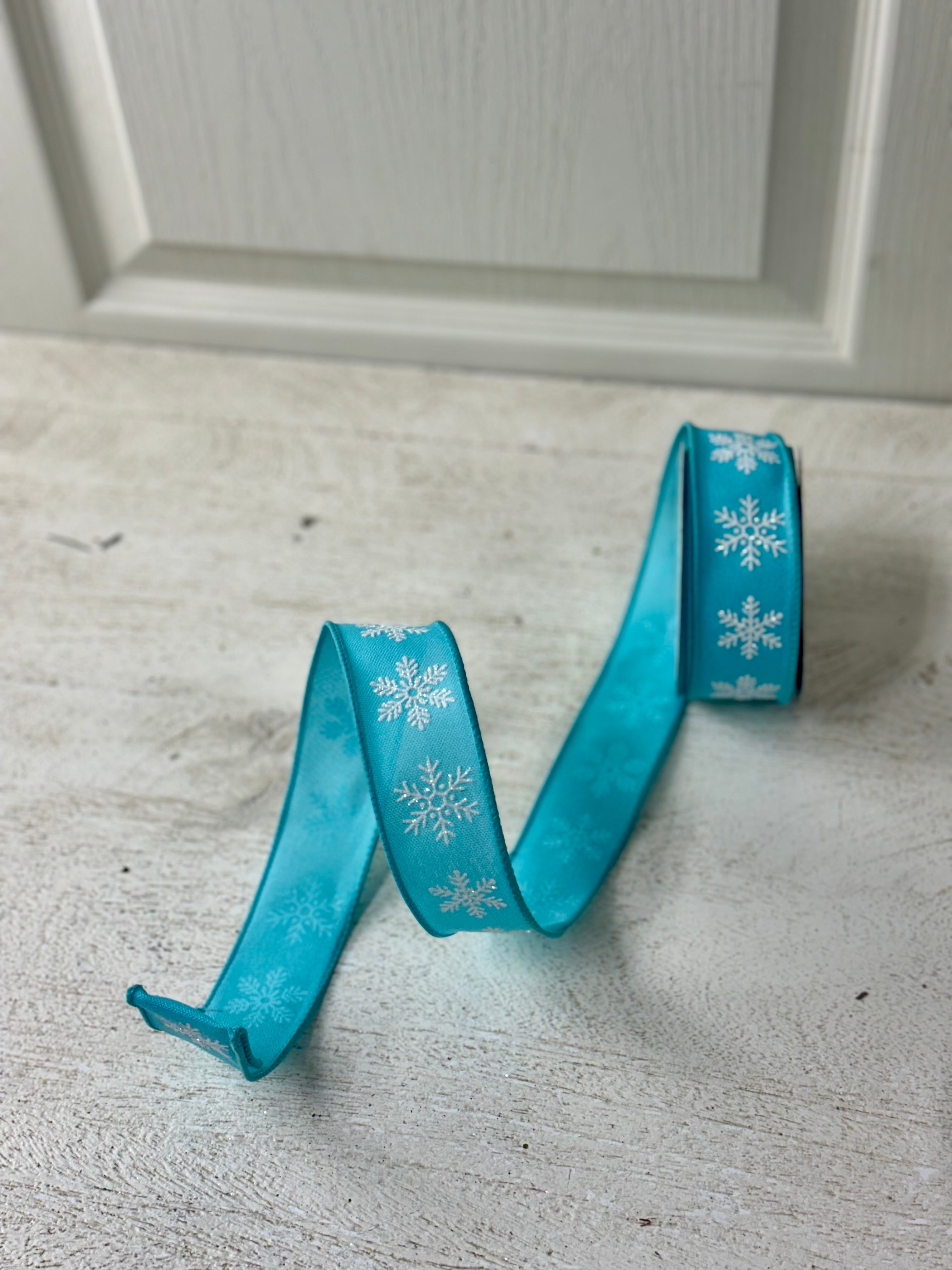 Snowflake Ribon 1.5 Inch By 10 Yard Light Blue And White Snowflake Ribbon – TMIGifts